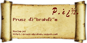 Prusz Ábrahám névjegykártya